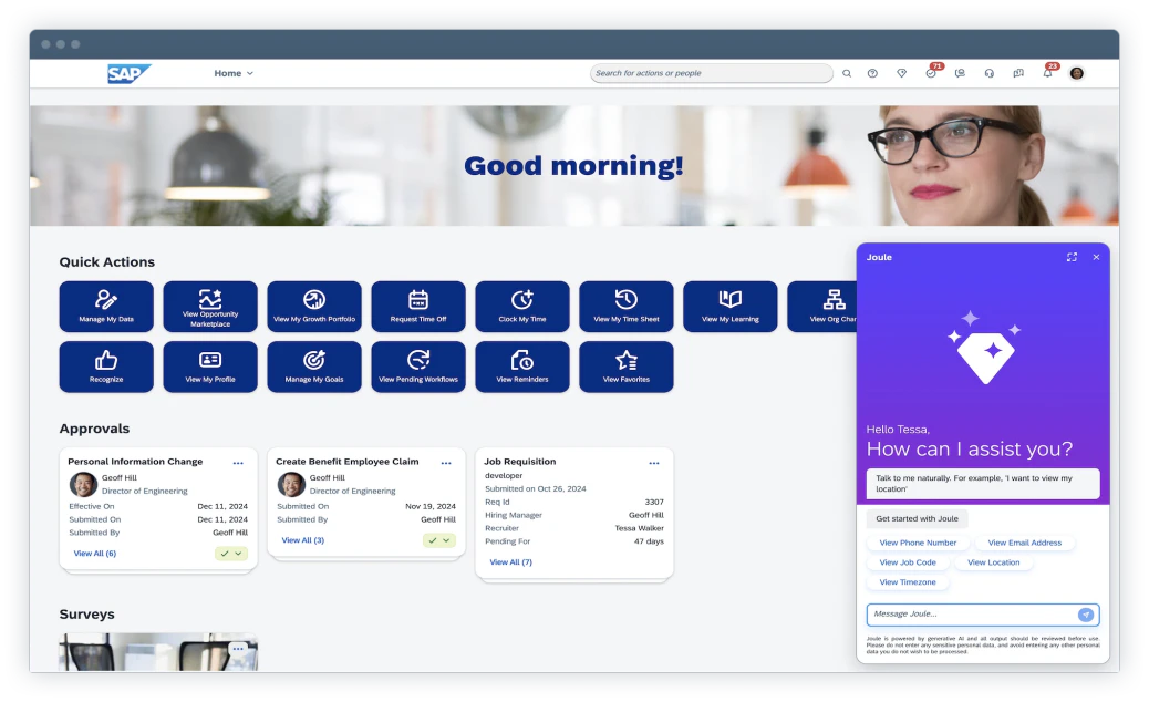screenshot of SAP SuccessFactors HCM